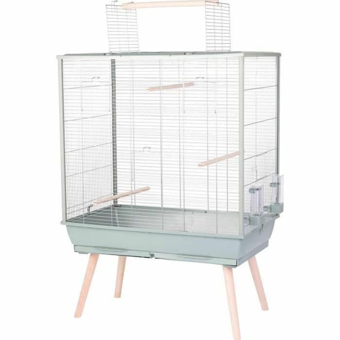 Zolux ZOL1686266460525 Jaula elevada para pájaros Néolife para periquitos, cacatúas y canarios 81x48x130 cm verde