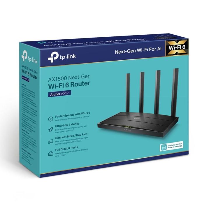 TP-Link Archer AX12 router inalámbrico Ethernet rápido Doble banda (2,4 GHz / 5 GHz) Negro 3 TP-Link Archer AX12 router inalámbrico Ethernet rápido Doble banda (2,4 GHz / 5 GHz) Negro 3