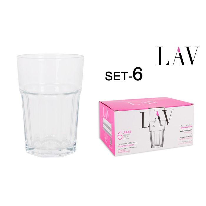 Lav Set de 6 Vasos para Refresco Aras 365 cc (8 Cajas)