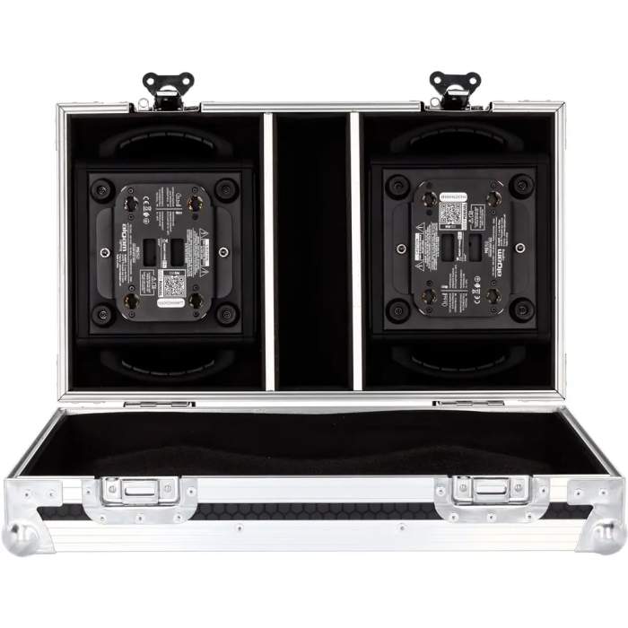 Algamlight Flight Case con Ruedas para 2x MS150 - Madera y Espuma, Ruedas con Freno, Cierres Mariposa 4