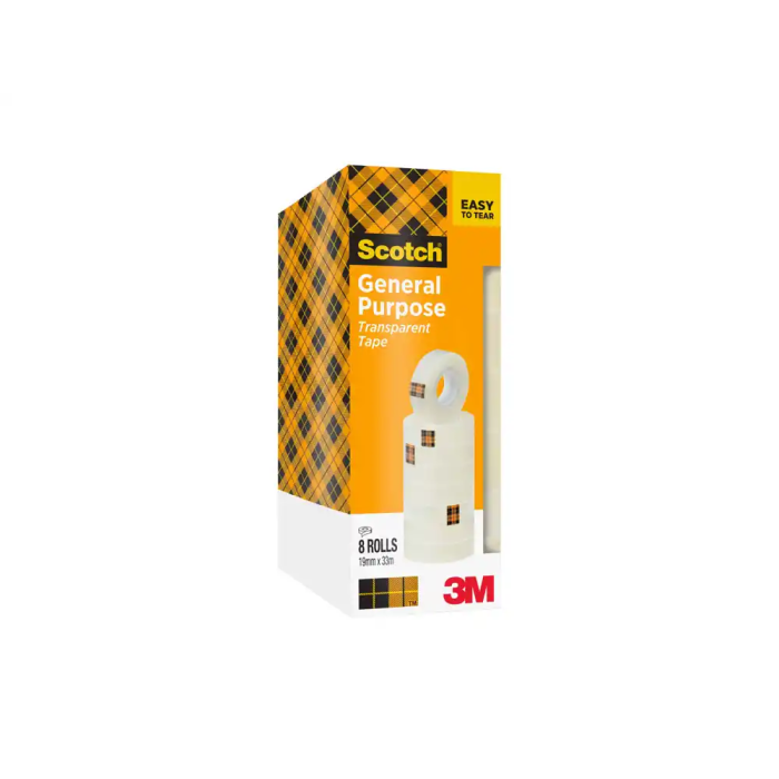 Scotch Cinta Transparente 508 19x33M - Pack 8 Rollos - 1