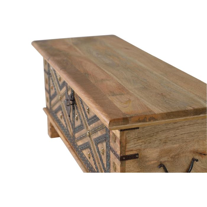 Giner y Colomer Baúl de Madera de Mango con Detalles Metálicos Color Natural 46x116x40 cm 6 Giner y Colomer Baúl de Madera de Mango con Detalles Metálicos Color Natural 46x116x40 cm 6