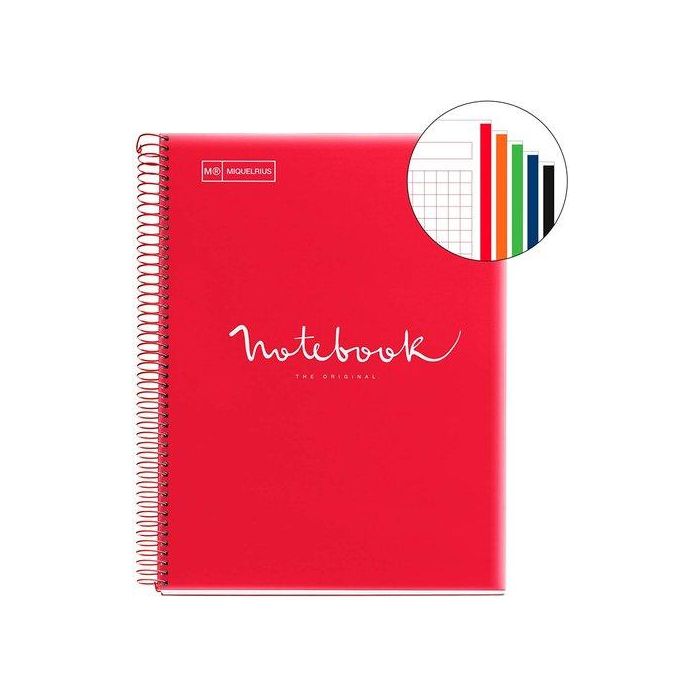 Bloc Miquelrius Emotions Notebook 5 Micro.Tapa Pp A5 120H 90G Horizontal Rojo (Set de 5)