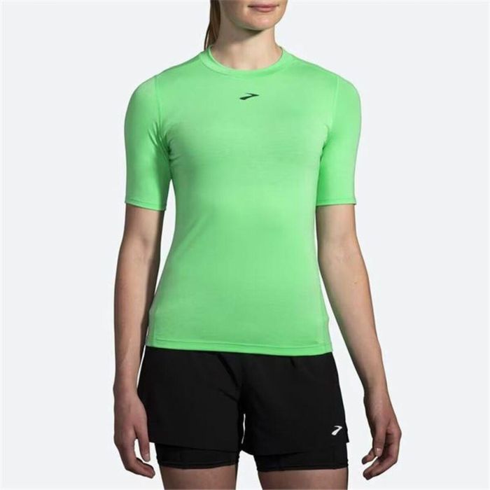 Camiseta de Manga Corta Mujer Brooks High Point Verde 3 Camiseta de Manga Corta Mujer Brooks High Point Verde 3