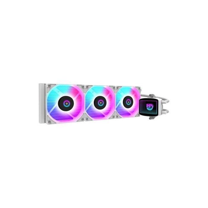 Hiditec LQ360 Kit Refrigeración Líquida ARGB 360mm Blanco para CPU PC. Alto Rendimiento, 3 Ventiladores PWM FDB, TDP 340W, Intel/AMD