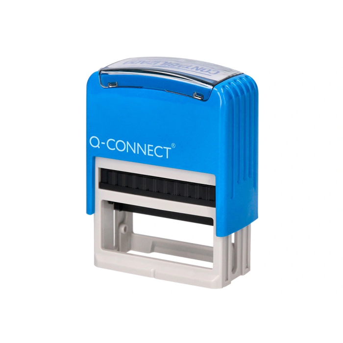 Q-connect Sello Entintado Automatico Contabilizado, Almohadilla 14x38 mm Color Azul 2