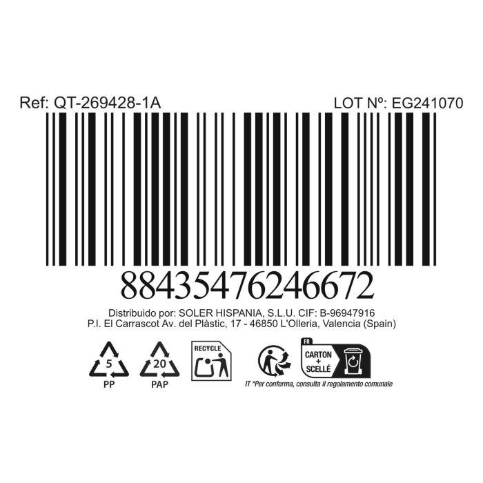 Quttin Olla con Tapa Acero Inoxidable 28 cm / 10 L Modelo New Caesar 6