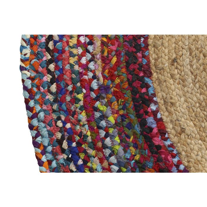 DKD Home Decor Alfombra Chindi Indio Multicolor 200 x 200 cm Algodón Yute Hecho a Mano 1