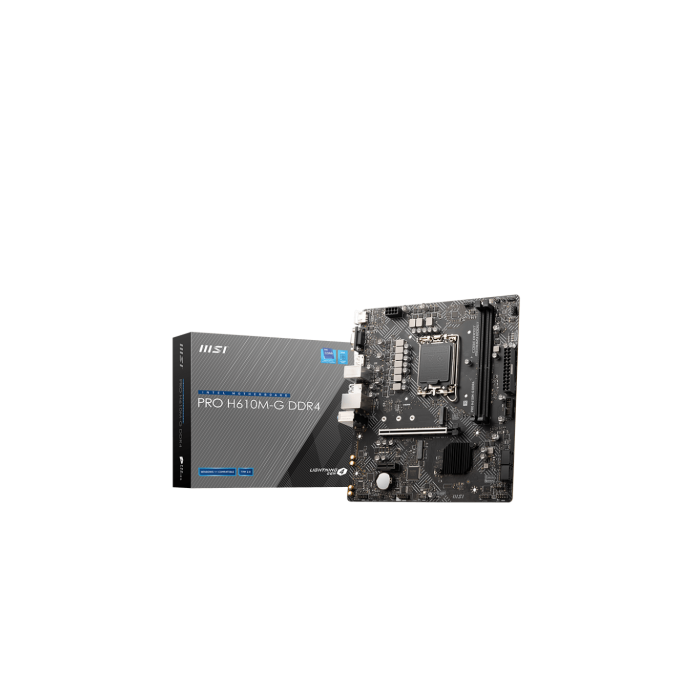 MSI PRO H610M-G DDR4 Placa Base Intel LGA 1700, Micro ATX, 2x DDR4, 64GB Max, Ref. 911-7D46-003 0 MSI PRO H610M-G DDR4 Placa Base Intel LGA 1700, Micro ATX, 2x DDR4, 64GB Max, Ref. 911-7D46-003 0