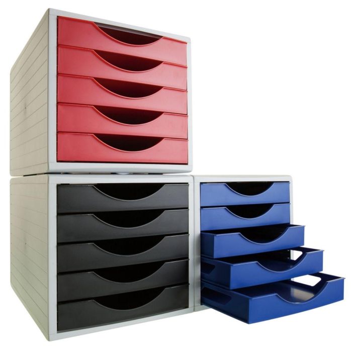 Modulo 5 Cajones Archivotec Gris/Rojo 2