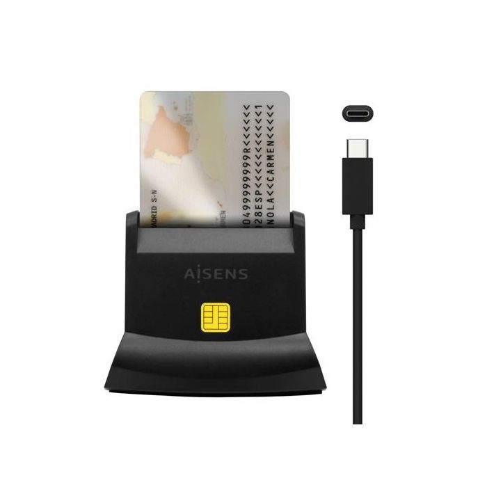 Aisens Lector De Tarjetas Inteligente Dni Con Lector De Tarjetas Sim, Sd, Mirosd, Mmc, Rs-Mmc, Mmc Micro, Usb-C, Negro Aisens Lector De Tarjetas Inteligente Dni Con Lector De Tarjetas Sim, Sd, Mirosd, Mmc, Rs-Mmc, Mmc Micro, Usb-C, Negro