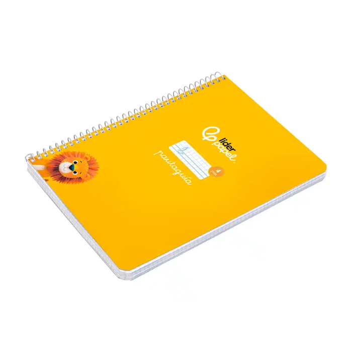 Liderpapel Cuaderno Espiral A5 Tapa Dura 80 Hojas 90gr Cuadro Pautado 4mm Color Amarillo 4