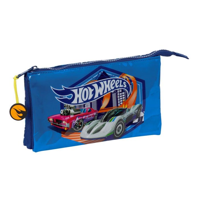 Portatodo Triple Hot Wheels Sonny Azul marino 22 x 12 x 3 cm