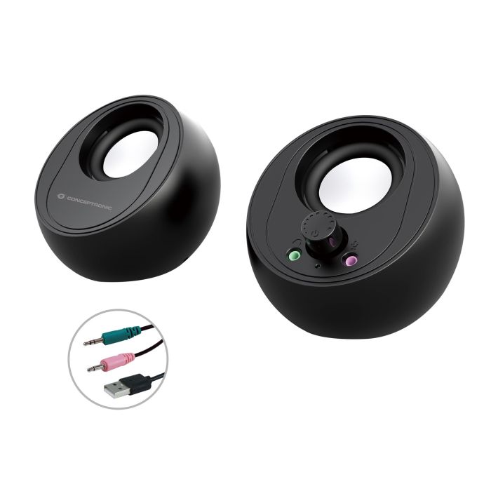 CONCEPTRONIC ALTAVOCES 2.0 BJORN01B 10W COLOR NEGRO JACK 3.5" Y BLUETOOTH ALIMENTACION USB