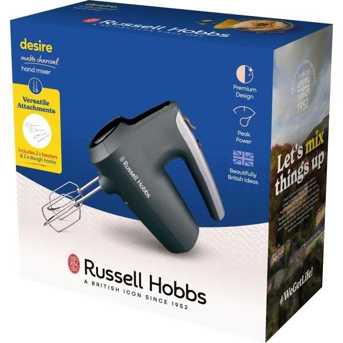 Batidora de mano - RUSSEL HOBBS - Desire Matte Charcoal - 185 W - 5 velocidades - Negra 3 Batidora de mano - RUSSEL HOBBS - Desire Matte Charcoal - 185 W - 5 velocidades - Negra 3