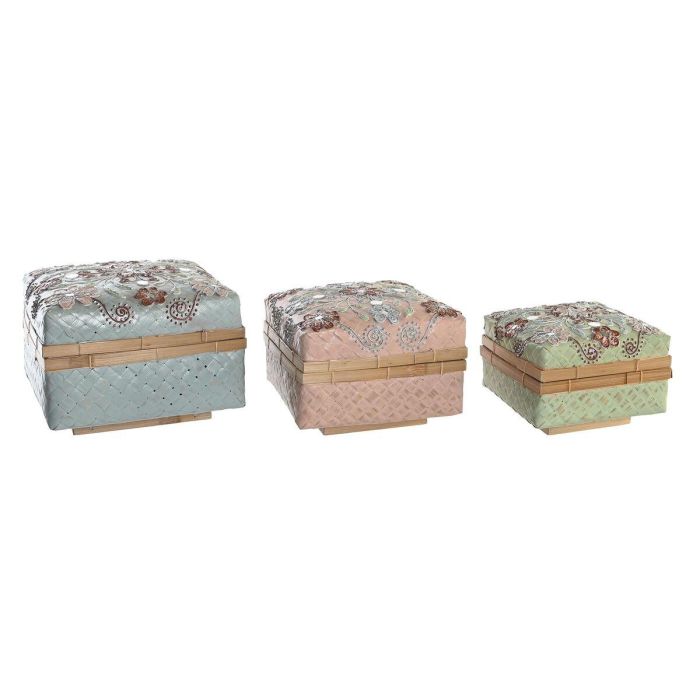 Cesta Balines DKD Home Decor Multicolor 29 x 22 x 29 cm Set de 3