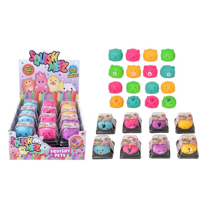 HTI Squishy Pets 24 Uds Mini animalitos blanditos y coleccionables