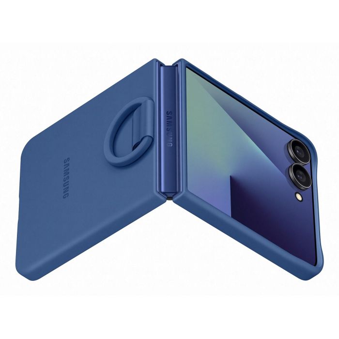 Samsung Ring Case Funda Silicona Azul para Galaxy Flip7 3