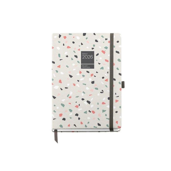 Agenda Anual (2026) Miquelrius Grafica Cosida Tapa Extra Con Goma Plus 155X213 D/P Terrazo