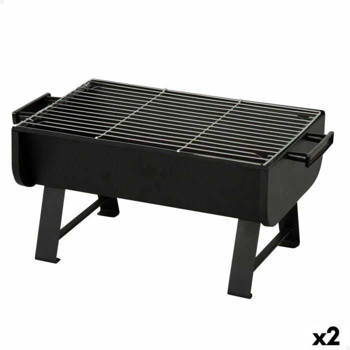 Barbacoa Portátil Aktive Acero 45 x 25 x 30 cm Negro (2 Unidades) Barbacoa Portátil Aktive Acero 45 x 25 x 30 cm Negro (2 Unidades)