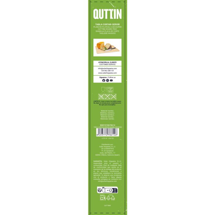 Quttin Tabla para Cortar y Servir de Bambú 38 x 30 cm (12 Unidades) 4 Quttin Tabla para Cortar y Servir de Bambú 38 x 30 cm (12 Unidades) 4