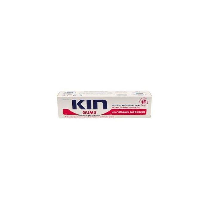 Kin Pasta Dentífrica Encías Cuidado Completo, Clorhexidina 0,03%, Vitamina E, Flúor 1450 ppm Anti-placa y Caries 125 ml