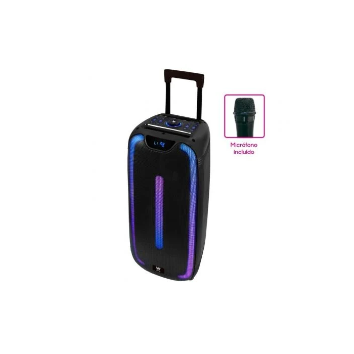 Woxter Altavoz Trolley Bluetooth Rock'n'Roller ST / 100W Portátil con Asa, USB, FM y Micrófono Incluido