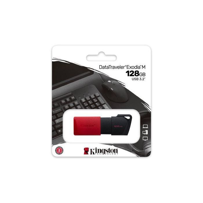 Kingston DataTraveler Exodia M Pendrive USB 3.2 Gen 1 128GB Negro/Rojo, con Tapa Deslizante y Anilla para Llavero 5 Kingston DataTraveler Exodia M Pendrive USB 3.2 Gen 1 128GB Negro/Rojo, con Tapa Deslizante y Anilla para Llavero 5