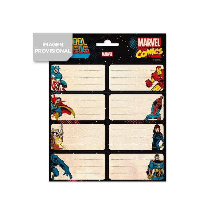Etiqueta Escolar Erik 8X4 Cm. Marvel Los Vengadores (16 Ud.)