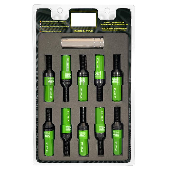 Omp Speed Juego De 20 Tornillos Con Protector De Aluminio De Colores M14x1.25 Llave De 17-19 Largo 28 mm Con Protector Verde OMPS09971408 Omp Speed Juego De 20 Tornillos Con Protector De Aluminio De Colores M14x1.25 Llave De 17-19 Largo 28 mm Con Protector Verde OMPS09971408