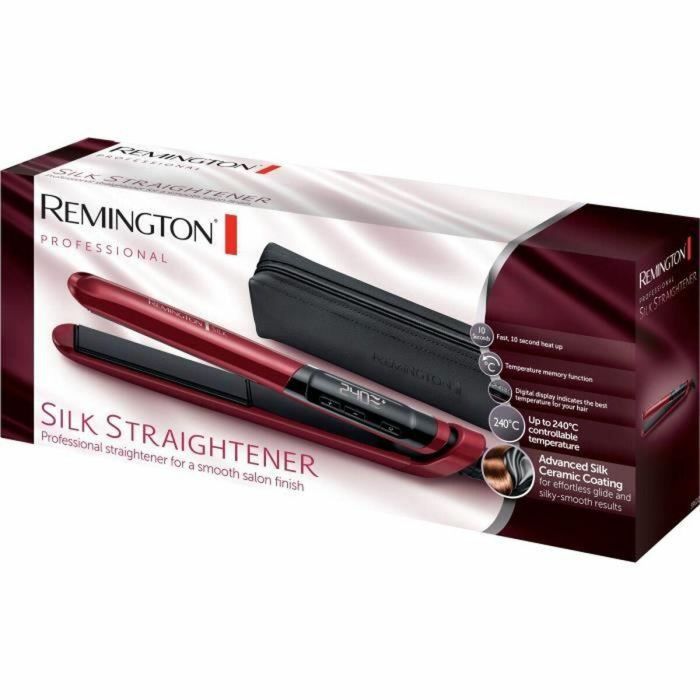 Remington S9600 Plancha de Pelo de Seda Cerámica Avanzada, Placas XL 110mm, Temp. 150-240°C, Calentamiento Rápido, Estuche 1