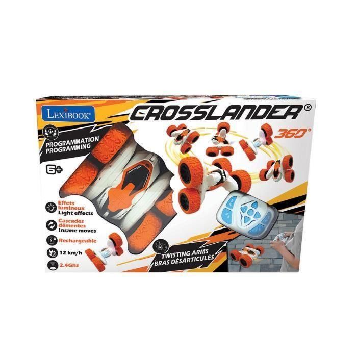 Lexibook Crosslander Coche Control Remoto Todoterreno Programable, Recargable, Mando de Muñeca, Giro 360°, Acrobacias y Luces 4