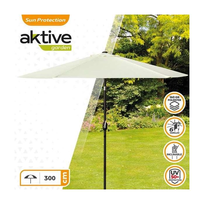 Parasol de terraza 300 cm con chimenea y mástil de aluminio aktive 6 Parasol de terraza 300 cm con chimenea y mástil de aluminio aktive 6