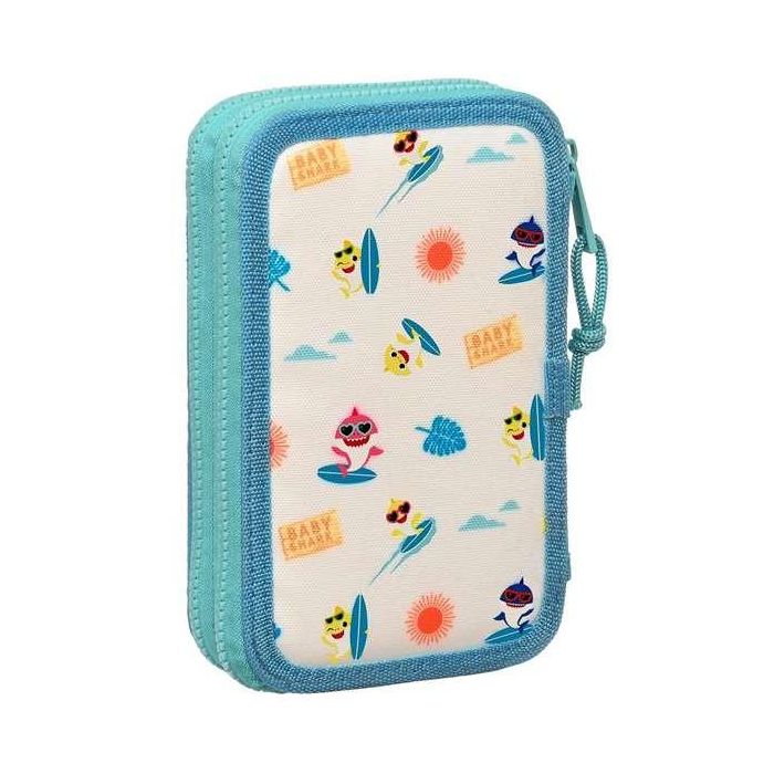 Plumier Doble Baby Shark Surfing Azul Blanco 12.5 x 19.5 x 4 cm (28 piezas) 4 Plumier Doble Baby Shark Surfing Azul Blanco 12.5 x 19.5 x 4 cm (28 piezas) 4
