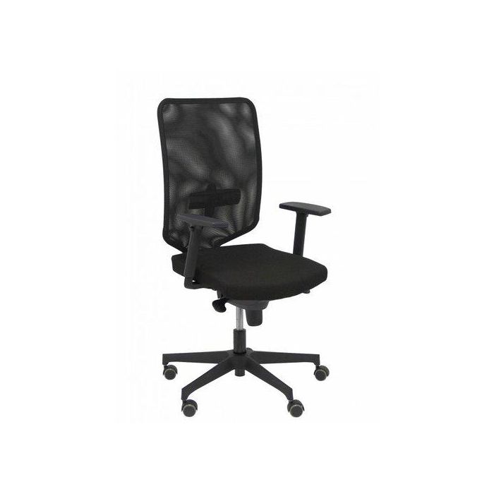 Silla Piqueras Y Crespo Ossa Negra Uso Intensivo Mecanismo Sincro Regulable En Altura Respaldo Malla Negra Refuerzo Lumbar Brazos Regulables 3D Asiento Tapizado Bali Negro