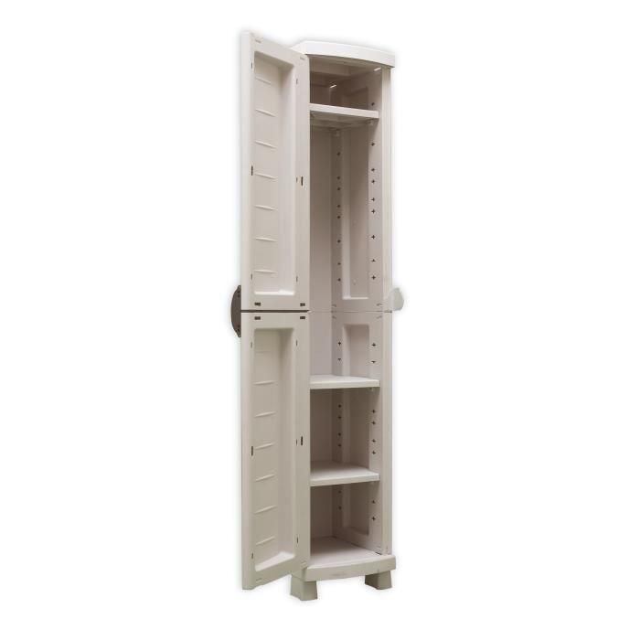 SPACESAVER 35 PLASTIKEN Armario alto 1 puerta con estantes - A 35 x P 45 x A 184 cm - Gama Space SAVER - Interior y exterior 1