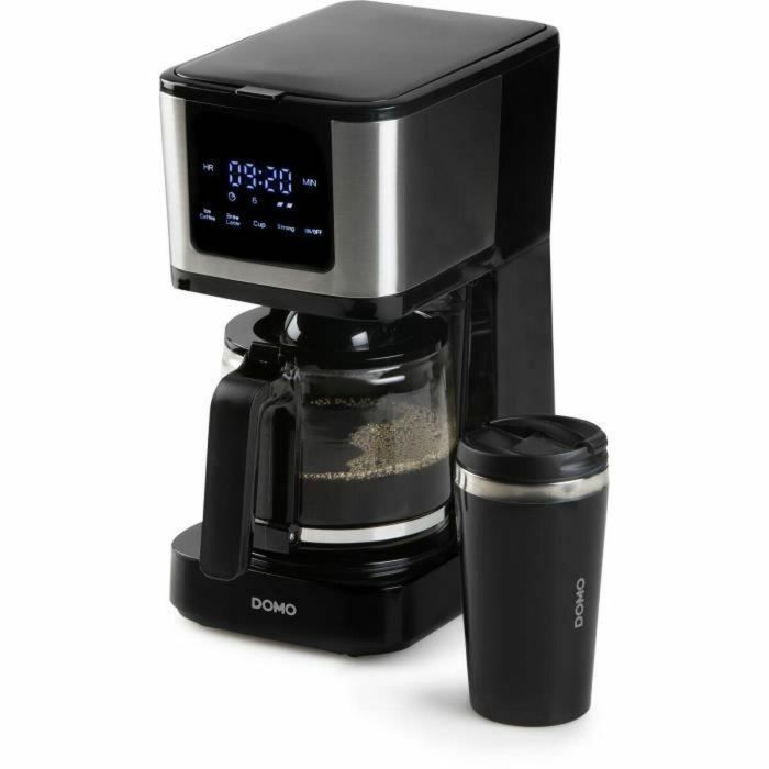 Domo DO733K Cafetera de filtro 900W, 4-10 tazas, Pantalla LCD, 3 intensidades, Negra 1