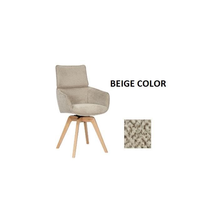 DKD Home Decor Silla Scandi de Madera y Poliéster Beige 62.5 x 93 x 59 cm (2 Unidades)
