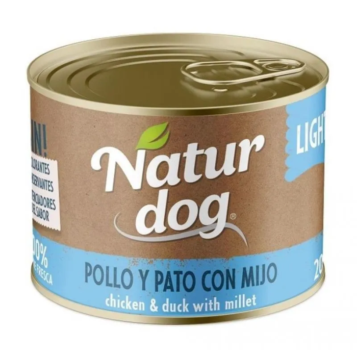 Naturdog Pollo Y Pato Con Mijo Lata 6x200 gr