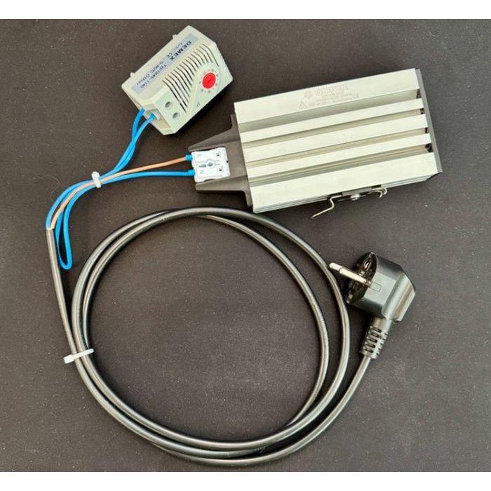 Lanview Calentador Eléctrico para Carril DIN 35mm, 100W, 220V, 50/60Hz, con Termostato de Invierno Integrado y Cuerpo de Aluminio 1