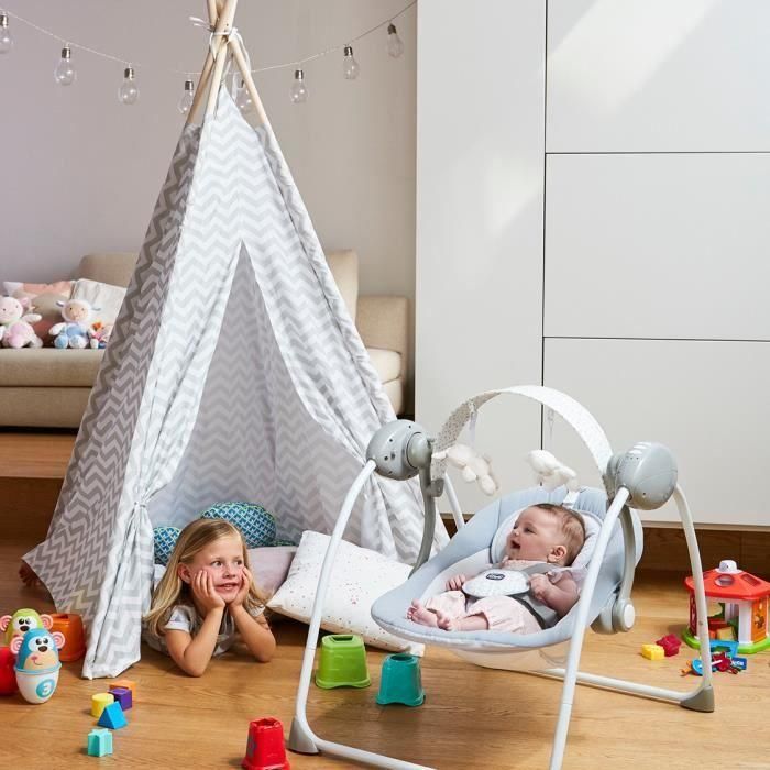 Chicco Columpio Balancín Automático Relax & Play para Bebé - 5 Velocidades, Música, Barra de Juegos, Respaldo Reclinable, Plegable Gris 1 Chicco Columpio Balancín Automático Relax & Play para Bebé - 5 Velocidades, Música, Barra de Juegos, Respaldo Reclinable, Plegable Gris 1