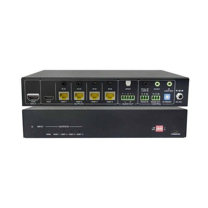 Vivolink VLHDBSP1X4V2 Divisor HDBaseT 2.0 1x4 4K 70m con PoC, IR, RS232, Salida HDMI y Audio