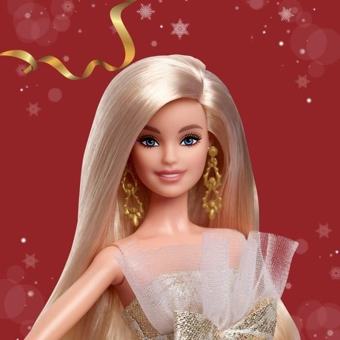 Barbie Muñeca Feliz Navidad JBH95 - MATJBH95 - Muñeca Rubia Coleccionable 1