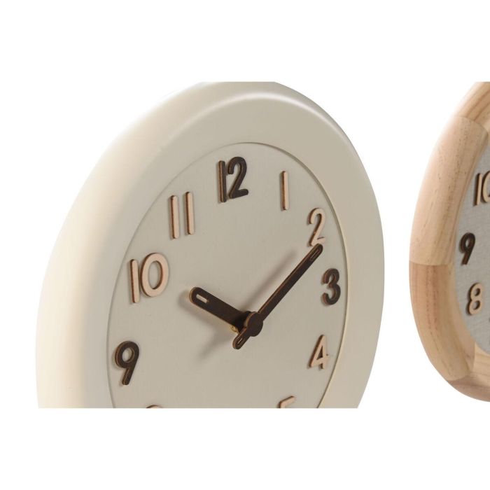 Reloj Pared Scandi DKD Home Decor Natural Beige 5 x 30 x 30 cm (2 Unidades) 3 Reloj Pared Scandi DKD Home Decor Natural Beige 5 x 30 x 30 cm (2 Unidades) 3