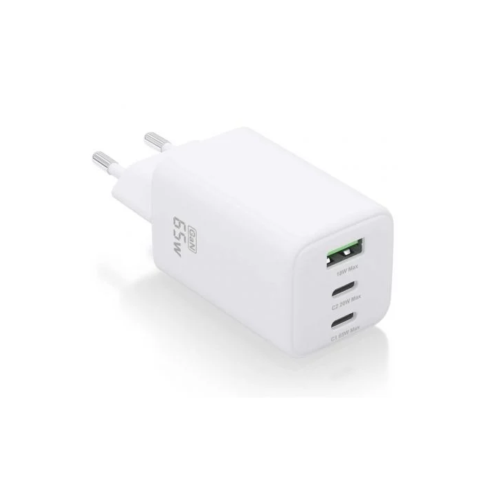 AISENS - CARGADOR GaN 65W, 2xUSB-C PD3.0 QC4.0, 1xUSB-A QC3.0, BLANCO 0 AISENS - CARGADOR GaN 65W, 2xUSB-C PD3.0 QC4.0, 1xUSB-A QC3.0, BLANCO 0