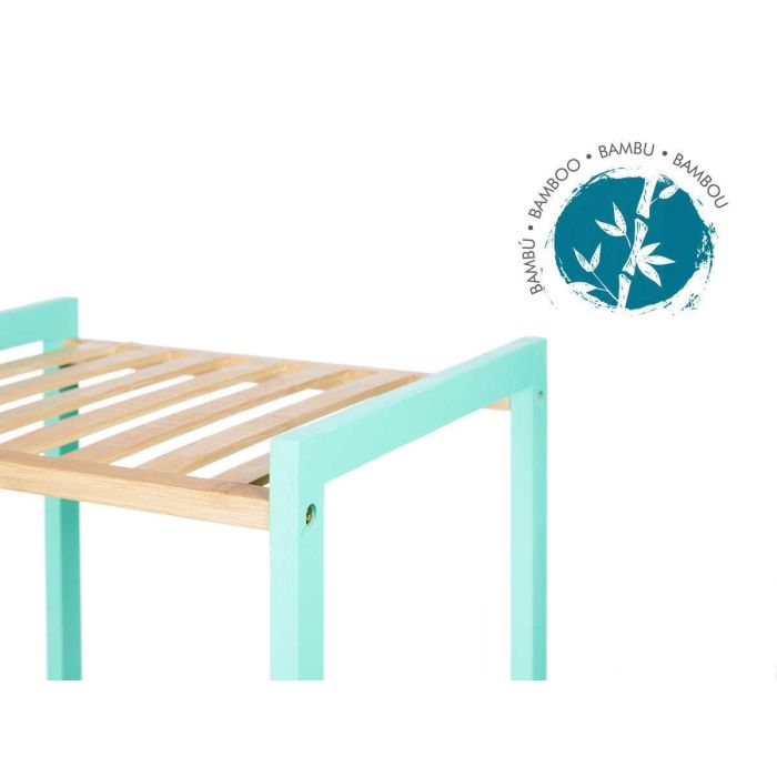 Estantería Cuadrada 4 Estantes Bambú Menta 35x100x30 cm - Berilo 3 Estantería Cuadrada 4 Estantes Bambú Menta 35x100x30 cm - Berilo 3