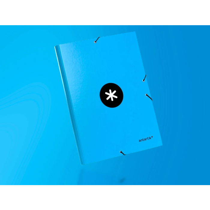 Antartik Carpeta Tres Solapas Cierre Gomas Cartón Forrado A4 Azul 9