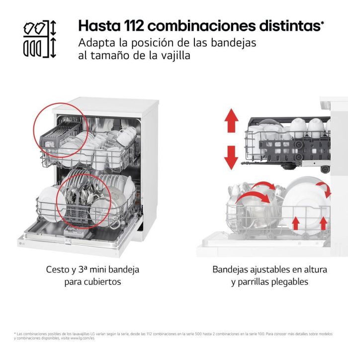 Lavavajillas LG DF142FW 5P QUADWASH 60 cm Blanco