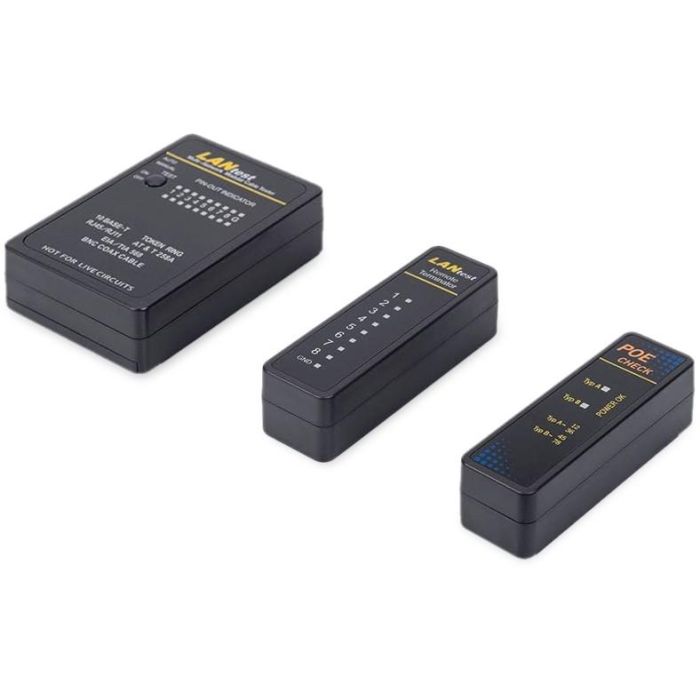 Equip Kabeltester Netzwerk f. RJ45/RJ11/RJ12/BNC Kabel sw 1