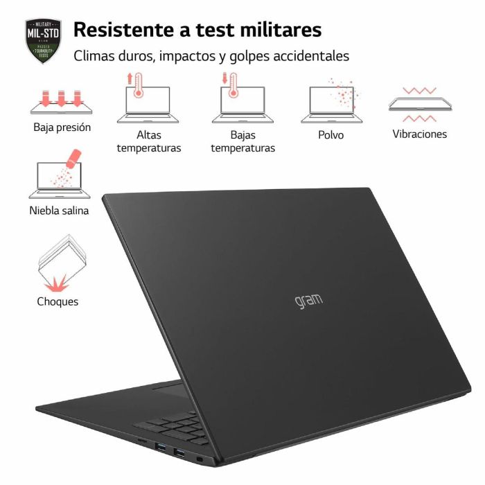Laptop LG 17Z90R 17" i7-1360P 16 GB RAM 512 GB SSD Qwerty Español 1 Laptop LG 17Z90R 17" i7-1360P 16 GB RAM 512 GB SSD Qwerty Español 1